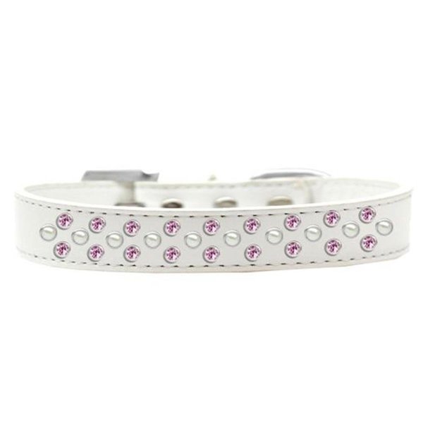 Unconditional Love Sprinkles Pearl & Light Pink Crystals Dog CollarWhite Size 18 UN786011